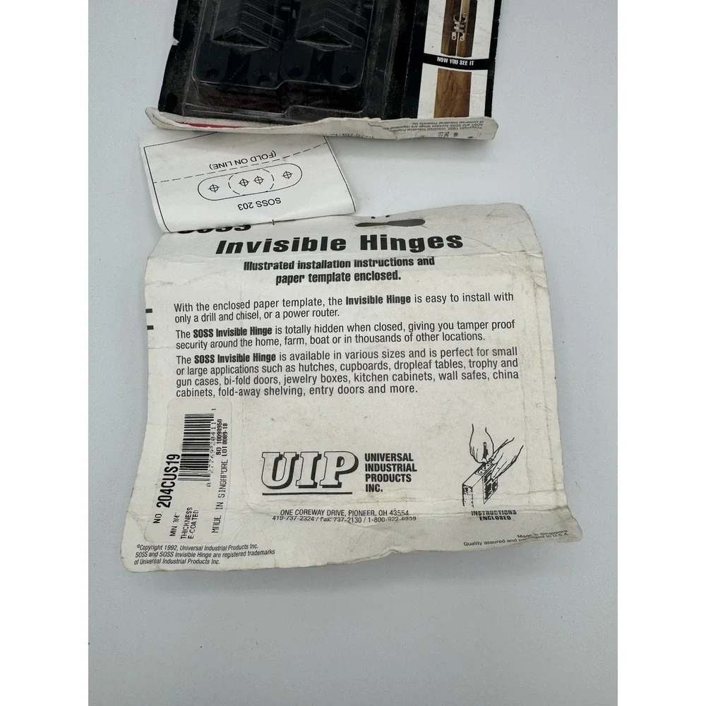 SOSS Invisible Hinges 204CUS19 Black Hinges New 2 Sets Of 2 (4 Total)